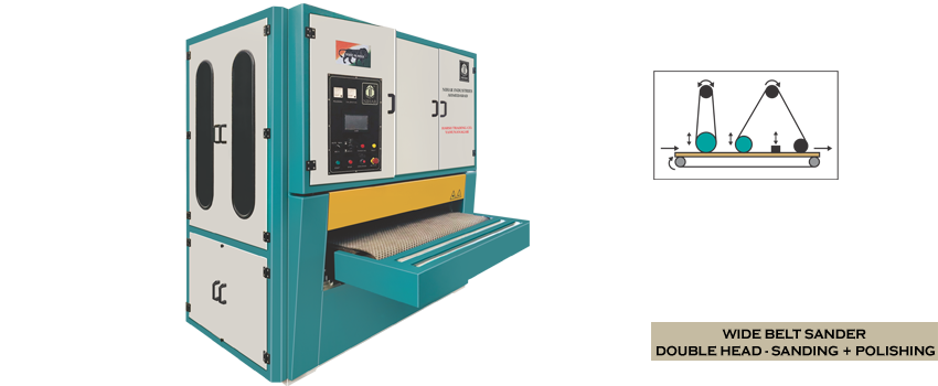 Wide Belt Sander Double Head Sanding Polishing Machine